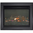 Inserto a gas senza canna fumaria 80x66 cornice metallo nero